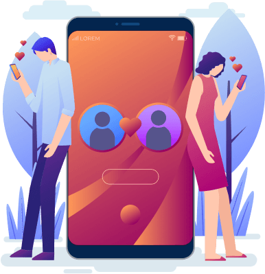 Couple love calculator illustration